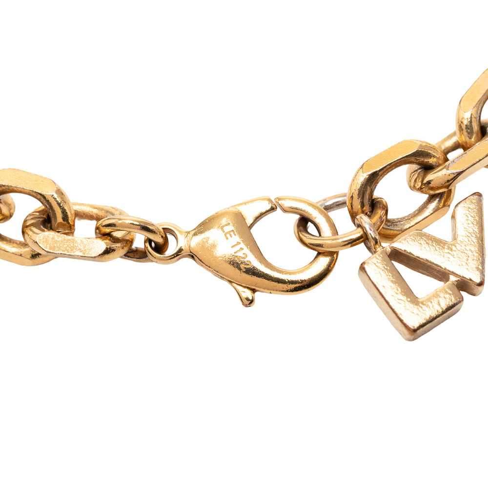 Pre-Loved Louis Vuitton Gold Plated Brass and Strass Love Letters Charm Bracelet - Picture 4 of 9
